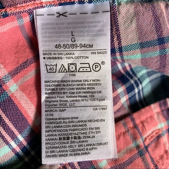 Gap Men Plaid Long Sleeve LG - Picture 9 of 10